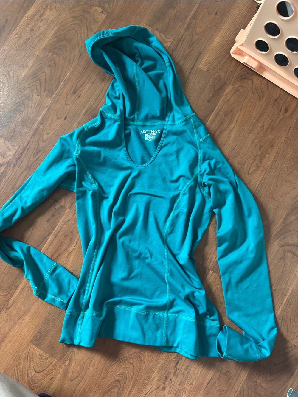 Arc'teryx Women's Teal Hooded Long Sleeve Top